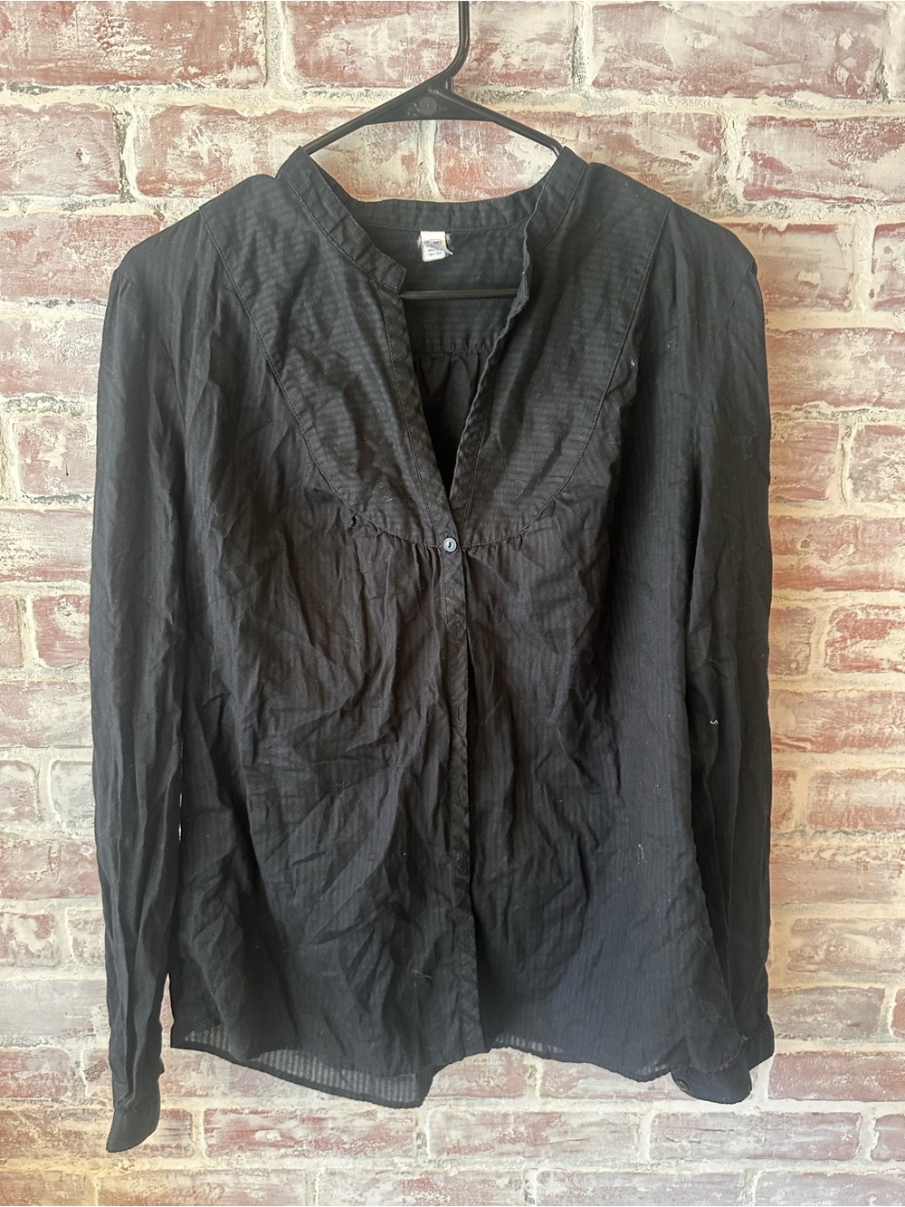 Old Navy Black Button-Front Top